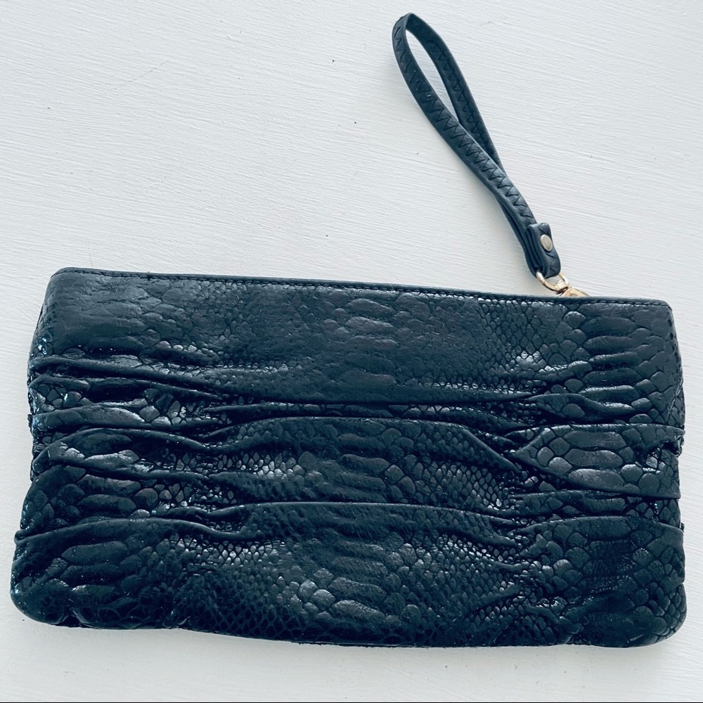Michael Kors Black Python Embossed Leather Clutch - image 5